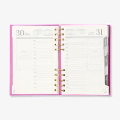 Agenda giornaliera B6 rosa 2027 - In inglese