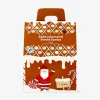 Babbo Natale al latte e cacao in contenitore con casetta di pan di zenzero - 5 pz.