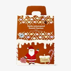 Babbo Natale al latte e cacao in contenitore con casetta di pan di zenzero - 5 pz.