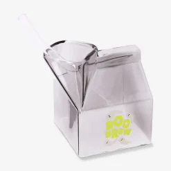 Bicchiere a forma di cartone del latte con cannuccia - 350 ml