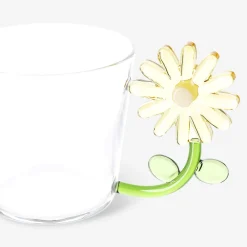 Bicchiere con manico a fiore giallo - 230 ml