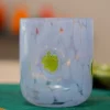 Bicchiere con punti e foglie viola - 320 ml