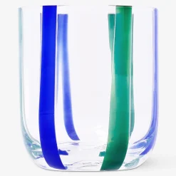 Bicchiere con righe blu e verdi - 300 ml