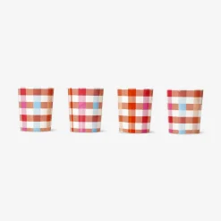 Bicchieri da picnic a scacchi - 4 pz