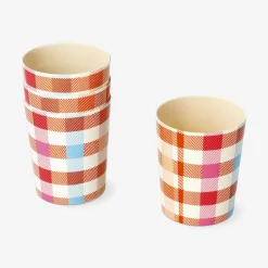 Bicchieri da picnic a scacchi - 4 pz
