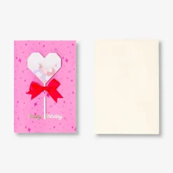 Biglietto di compleanno - Bacchetta a cuore con nastro