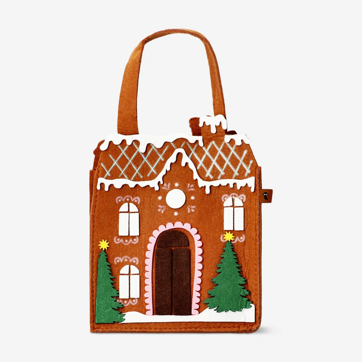 Borsa in feltro con dolcetti per la casa di pan di zenzero