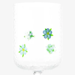 Calice con fiori blu in rilievo - 350 ml