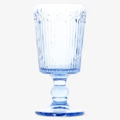 Calice da vino blu con fiori in rilievo - 250 ml