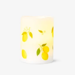 Candela a LED con stampa limoni - 10 cm