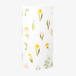 Candela LED a colonna con stampa floreale - 15 cm