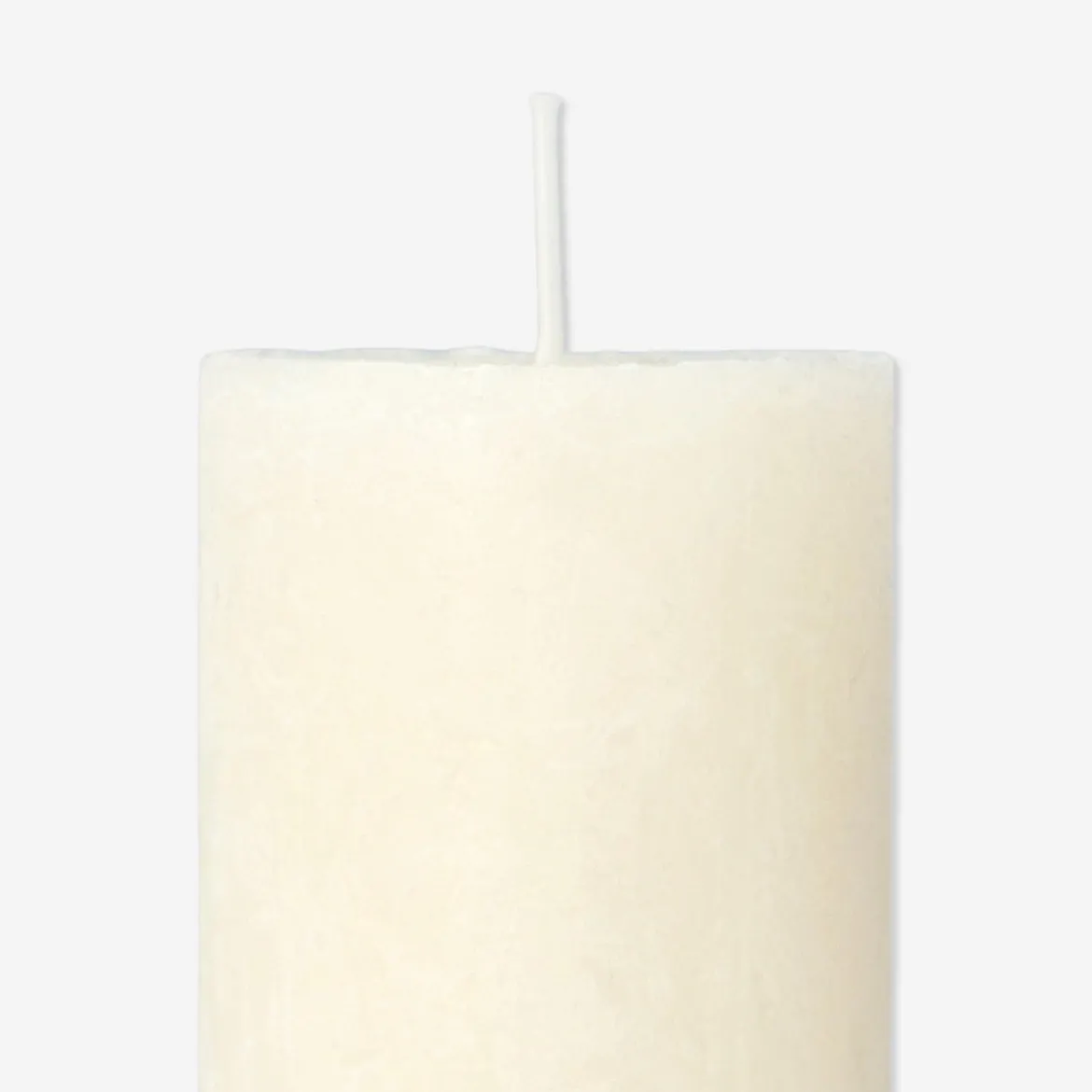 Candela rustica a colonna bianco avorio - 12 cm