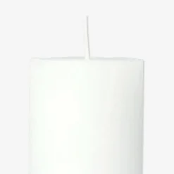 Candela rustica bianca a colonna - 12 cm