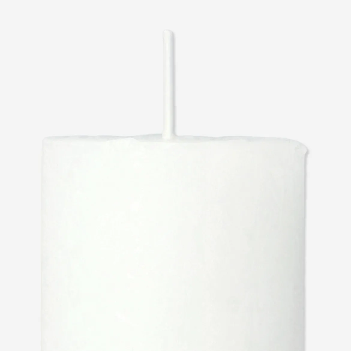 Candela rustica bianca a pilastro - 8 cm