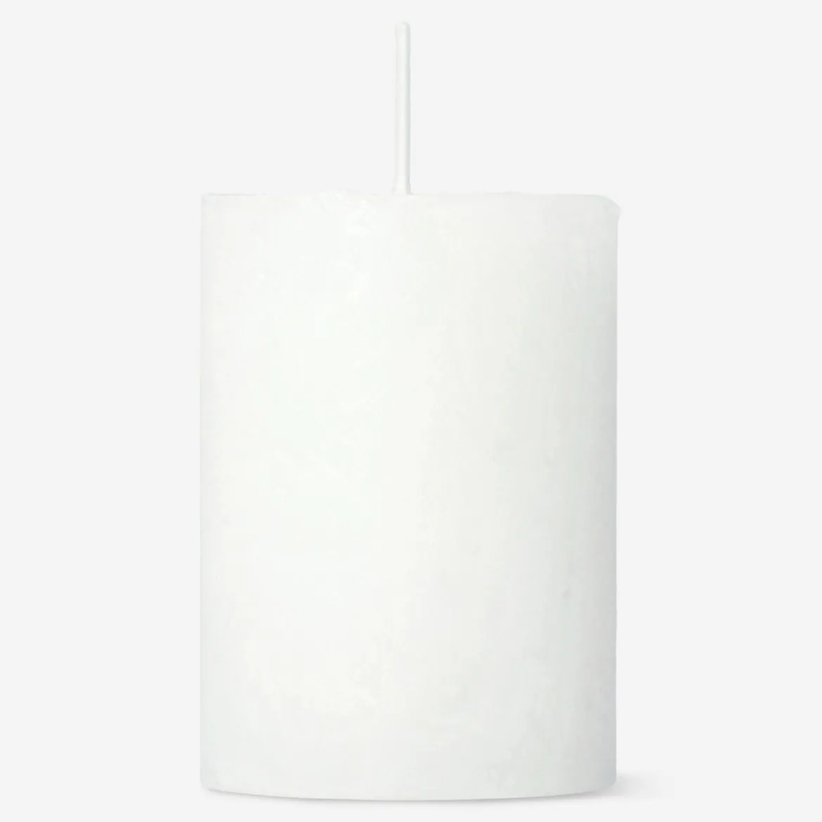 Candela rustica bianca a pilastro - 8 cm