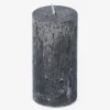 Candela rustica nera a pilastro - 12 cm