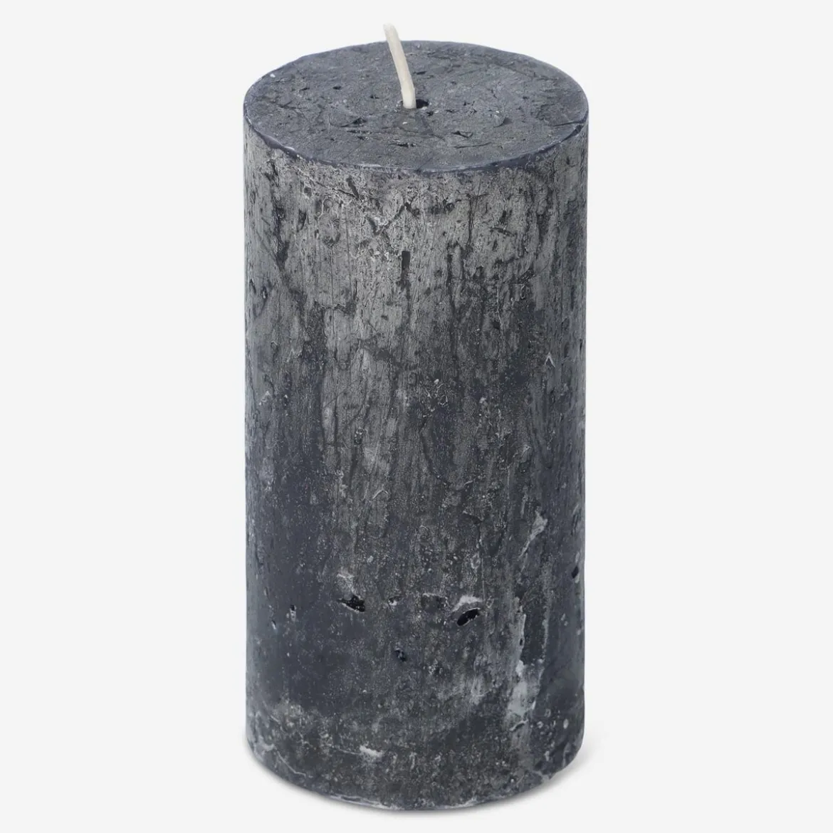 Candela rustica nera a pilastro - 12 cm