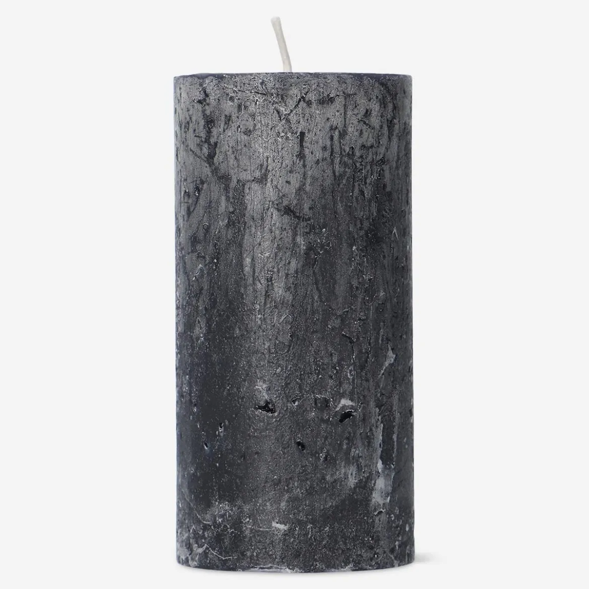 Candela rustica nera a pilastro - 12 cm