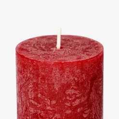 Candela rustica rosso scuro - 12 cm