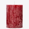 Candela rustica rosso scuro - 8 cm