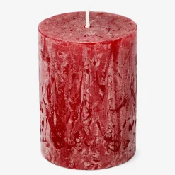 Candela rustica rosso scuro - 8 cm