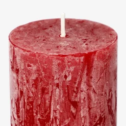 Candela rustica rosso scuro - 8 cm