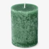 Candela rustica verde scuro - 8 cm
