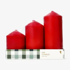 Candele a colonna rosse - 3 pz