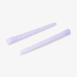 Candele da tavola viola ritorte - 4 pz