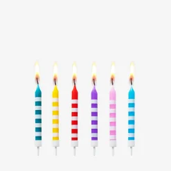 Candele per torta a strisce. 12 pz