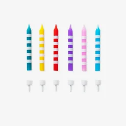 Candele per torta a strisce. 12 pz