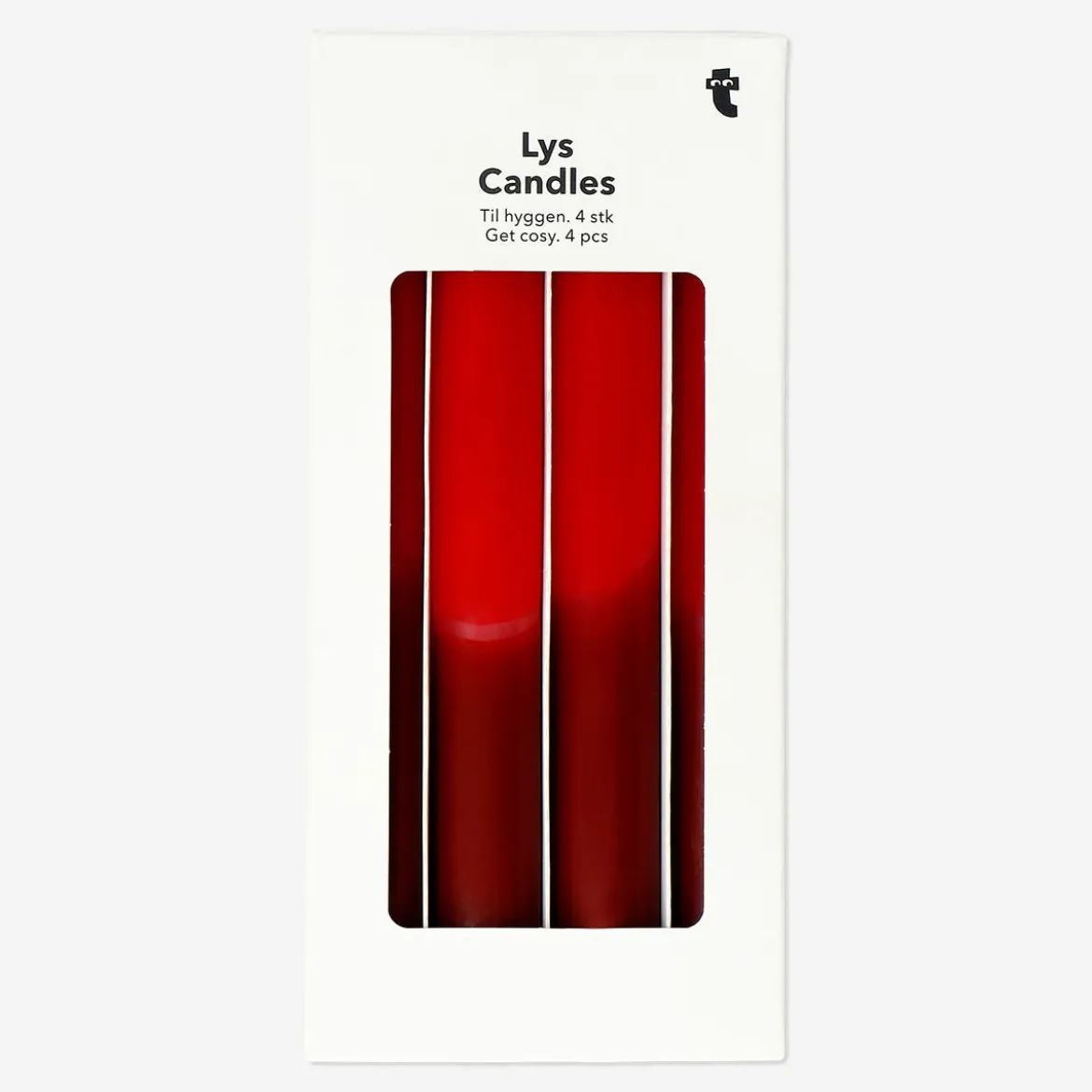 Candele rosse per la cena - 4 pz