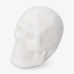 Candeline tealight bianche a forma di teschio - 3 pz
