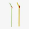 Cannucce in vetro con decorazioni al peperoncino - 2 pz