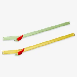 Cannucce in vetro con decorazioni al peperoncino - 2 pz