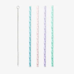 Cannucce riutilizzabili con glitter - 8 pz