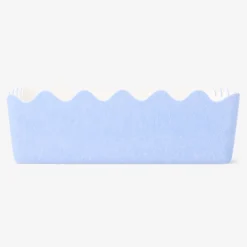 Cestino portaoggetti in feltro blu con bordi smerlati - 20x30 cm