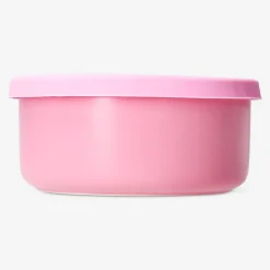 Contenitore per alimenti in ceramica rosa con coperchio in silicone - 17 cm