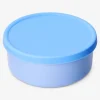 Contenitore per alimenti in ceramica blu con coperchio in silicone - 19 cm