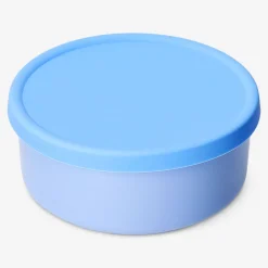 Contenitore per alimenti in ceramica blu con coperchio in silicone - 19 cm