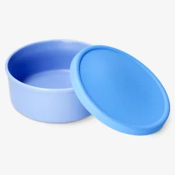 Contenitore per alimenti in ceramica blu con coperchio in silicone - 19 cm