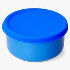 Contenitore per alimenti in ceramica blu navy con coperchio in silicone - 13 cm