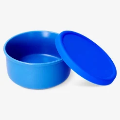 Contenitore per alimenti in ceramica blu navy con coperchio in silicone - 13 cm