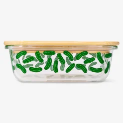 Contenitore per alimenti in vetro con cetriolini - 15 cm