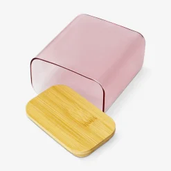 Designer Collection - Contenitore in vetro rosa con coperchio - 1,1 L