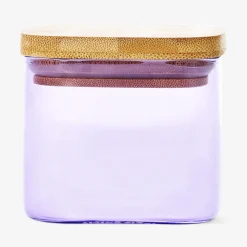 Designer Collection - Contenitore in vetro viola con coperchio - 200 ml