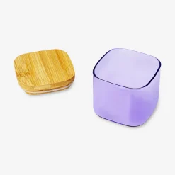 Designer Collection - Contenitore in vetro viola con coperchio - 200 ml