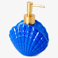 Dispenser sapone conchiglia in ceramica blu