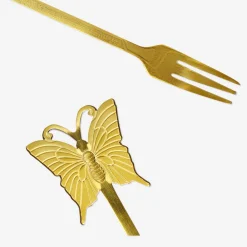 Forchette da snack dorate con farfalle - 2 pz