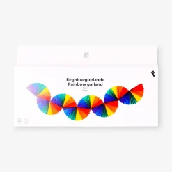 Ghirlanda di ventaglietti di carta arcobaleno - 160 cm
